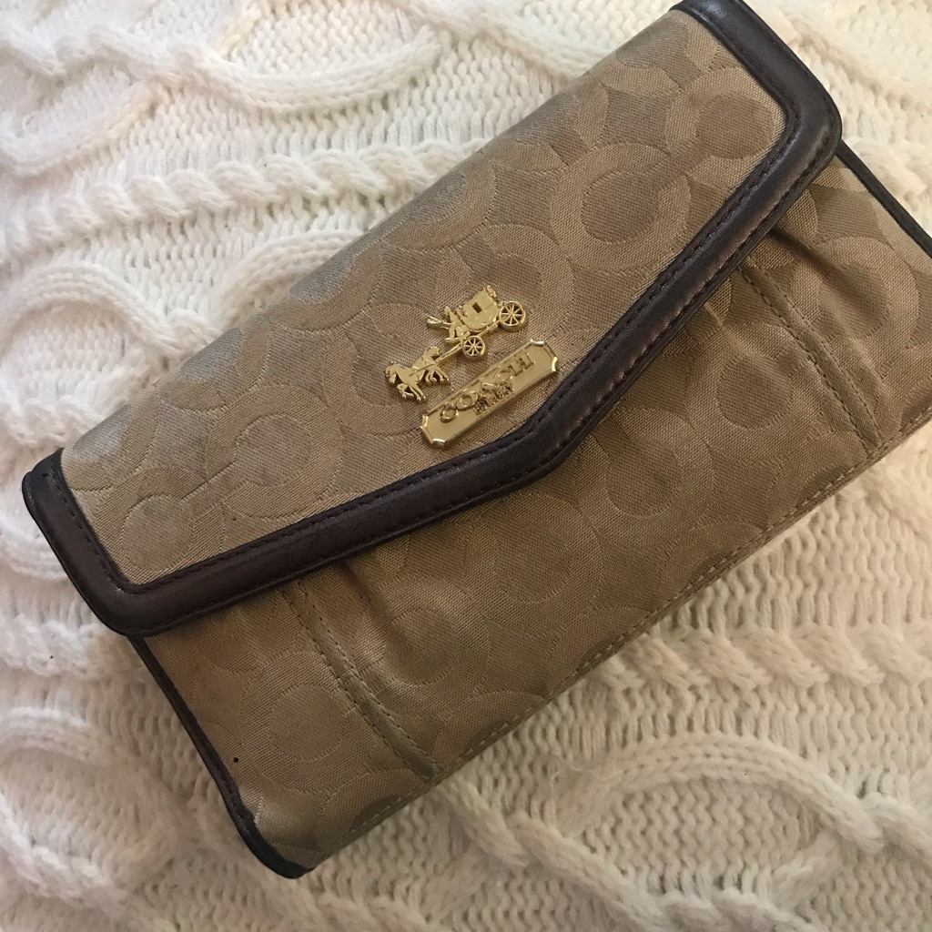 Coach Trifold Checkbook Wallet